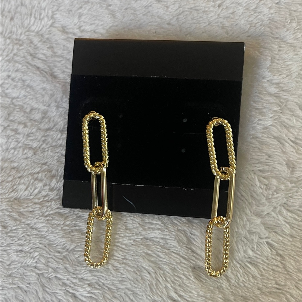 Gold Link Chain Earrings
